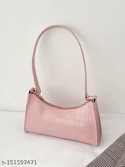 Elegant Croc-Embossed Shoulder Bag